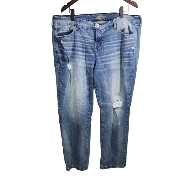 Torrid Jean Boyfriend Straight Vintage Stretch Womens Size 22R Distressed Ripped - Picture 1 of 13